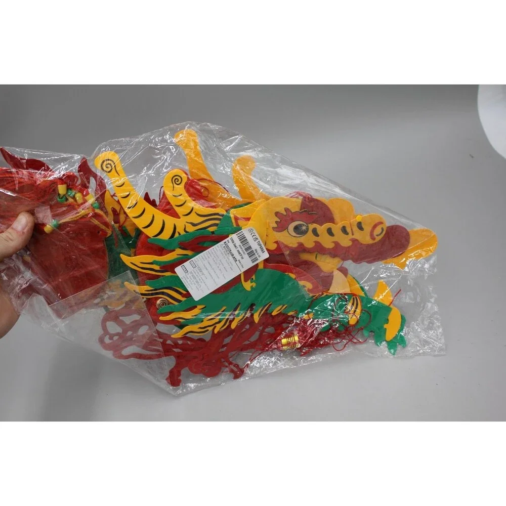 4.92 Feet 3D Chinese New Year Dragon Decorations Hanging Plastic Dragons Garland
